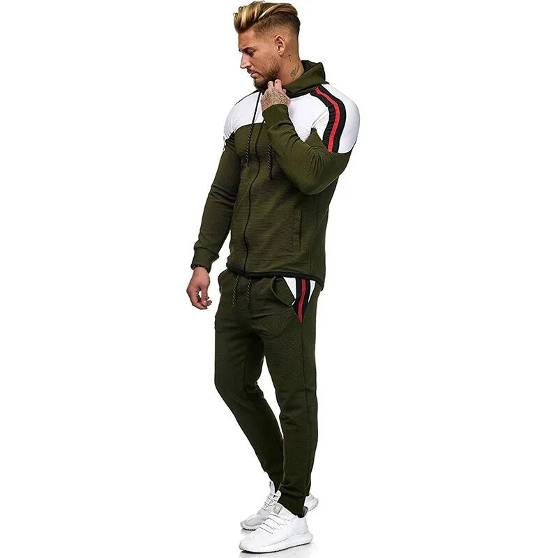 Color-Blocked Hoodie Set