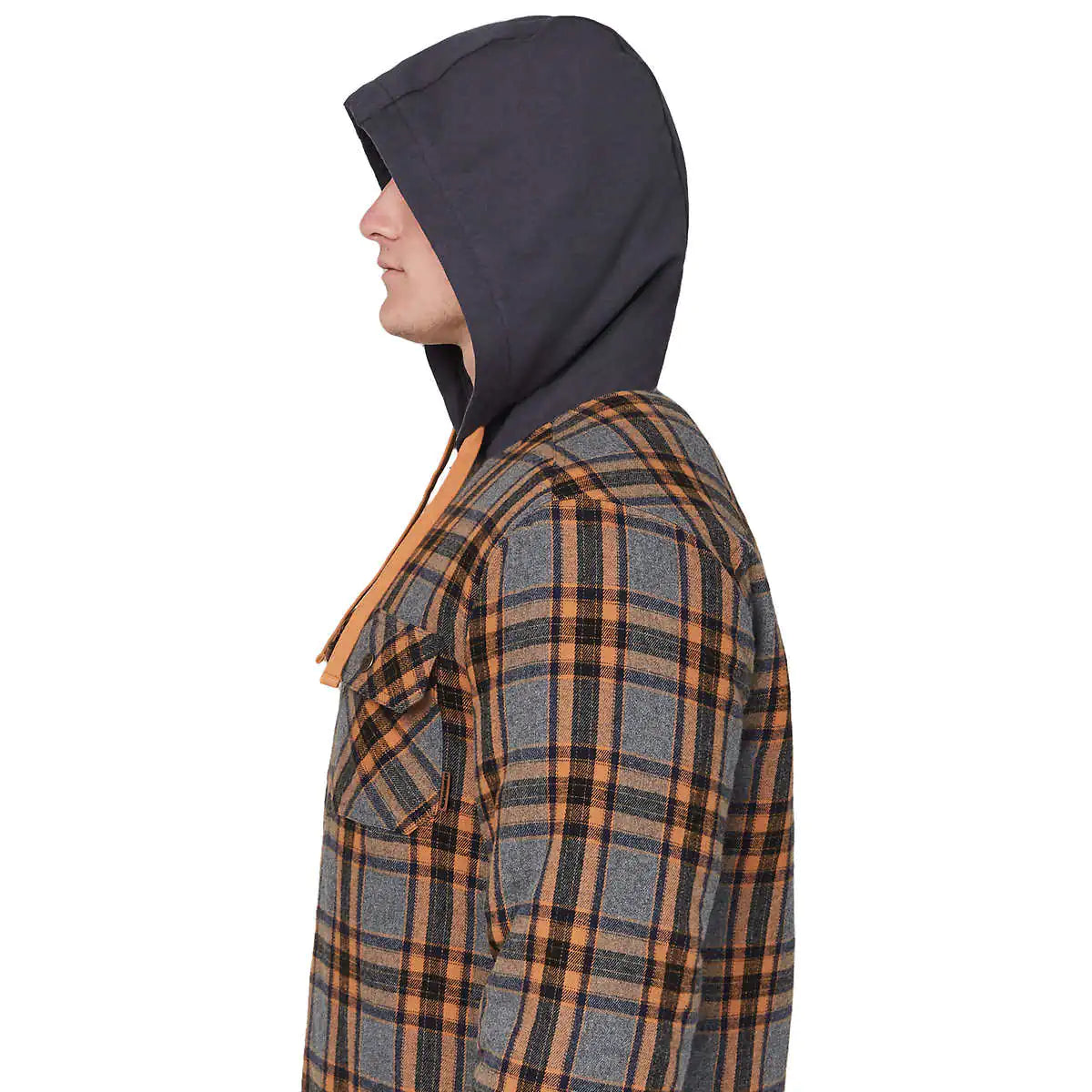 Premium Plaid Shirt Jacket with Hood