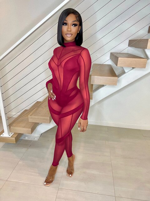Stretch Sheer Jumpsuit