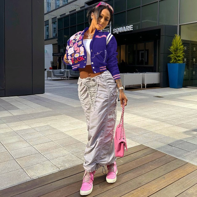 Pink Patch Varsity Jacket