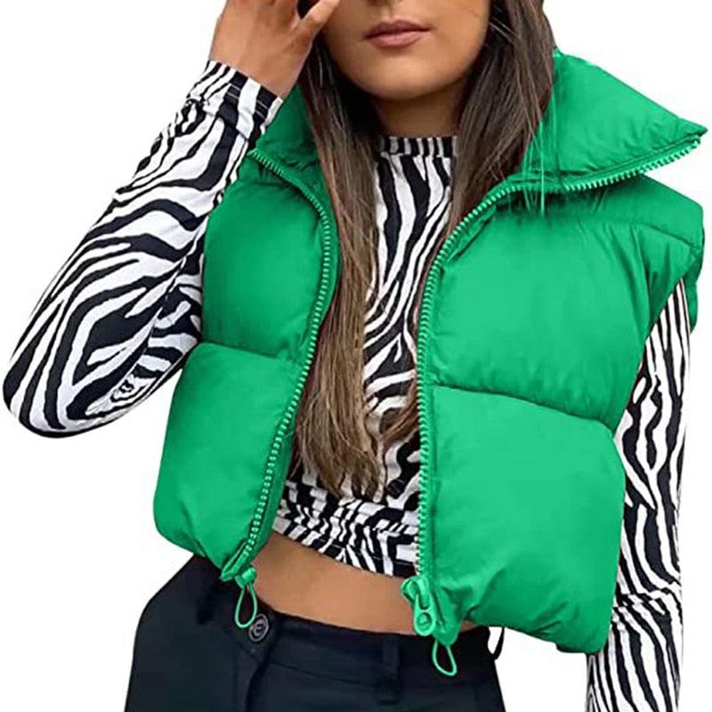 Cropped Puff Vest