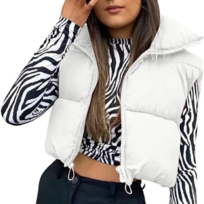 Cropped Puff Vest