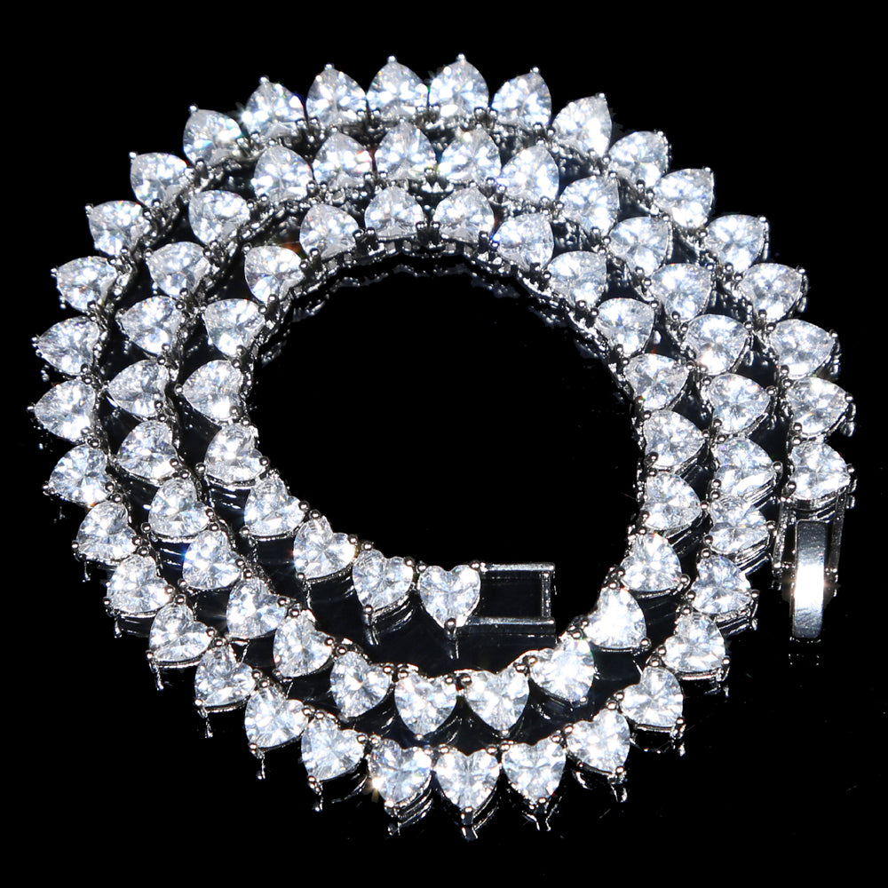 Heart Tennis Necklace