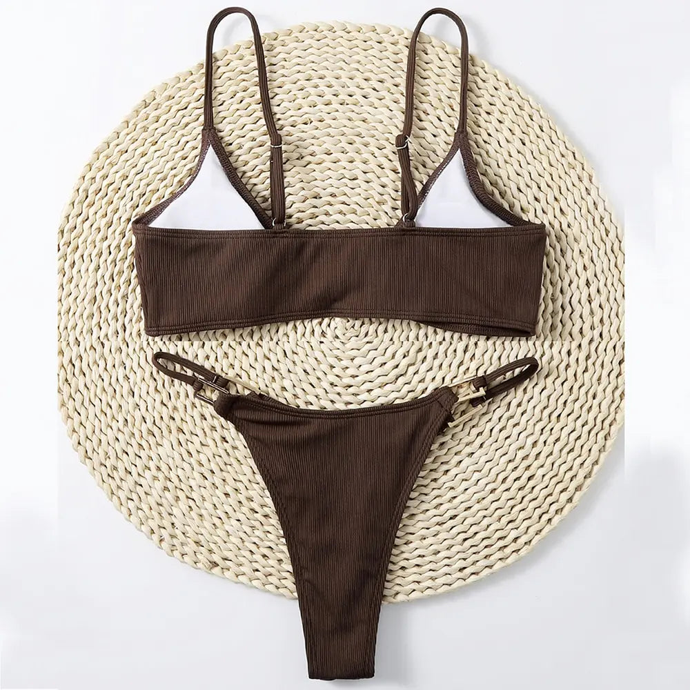 Sexy Ribbed Micro Bikini Set