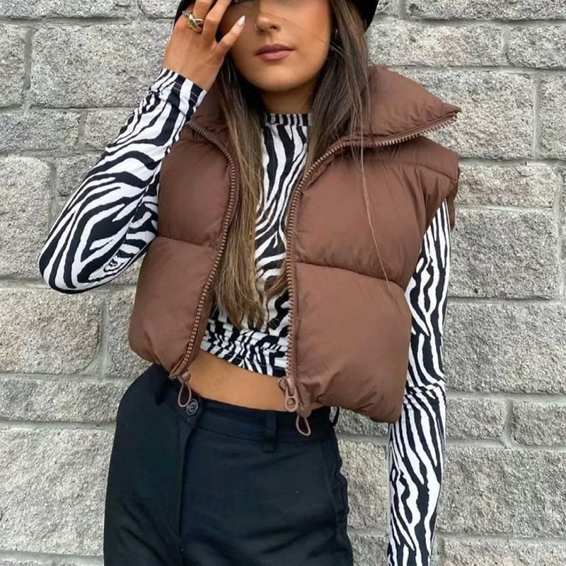 Cropped Puff Vest