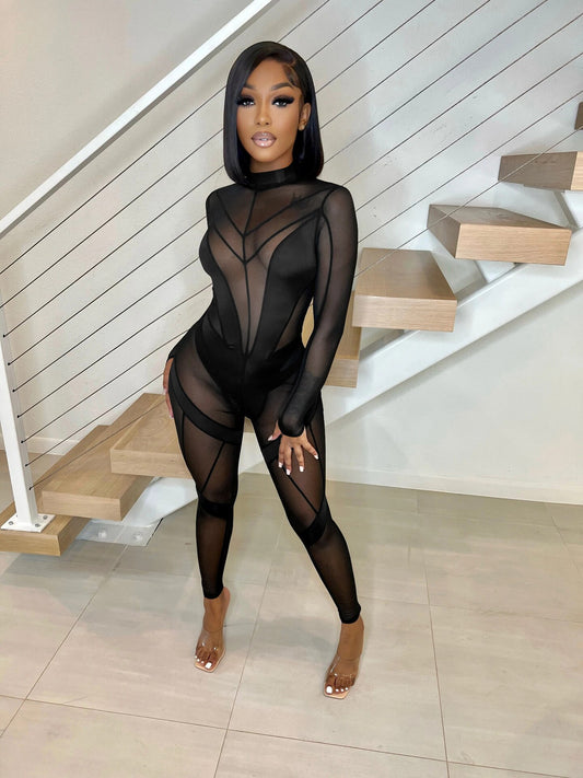 Stretch Sheer Jumpsuit