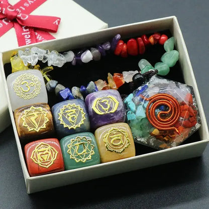 7Pcs Heart Chakra Natural Crystal Stones Set