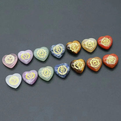 7Pcs Heart Chakra Natural Crystal Stones Set