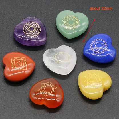 7Pcs Heart Chakra Natural Crystal Stones Set