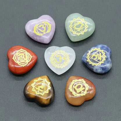 7Pcs Heart Chakra Natural Crystal Stones Set