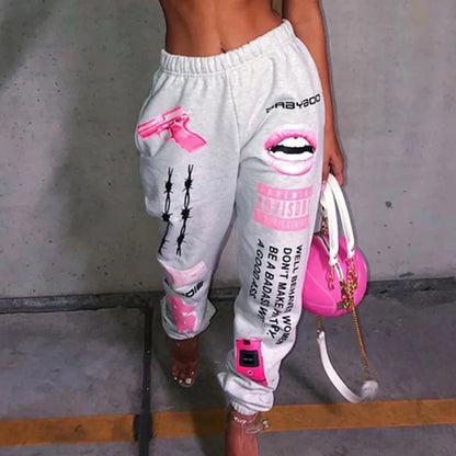 Pink Graphic Sweatpants