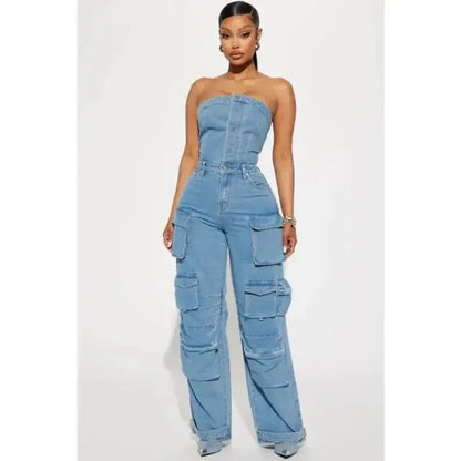 Cargo Denim Jumpsuit