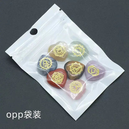 7Pcs Heart Chakra Natural Crystal Stones Set