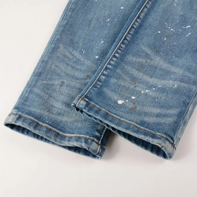 Blue Crystalized Denim Jeans