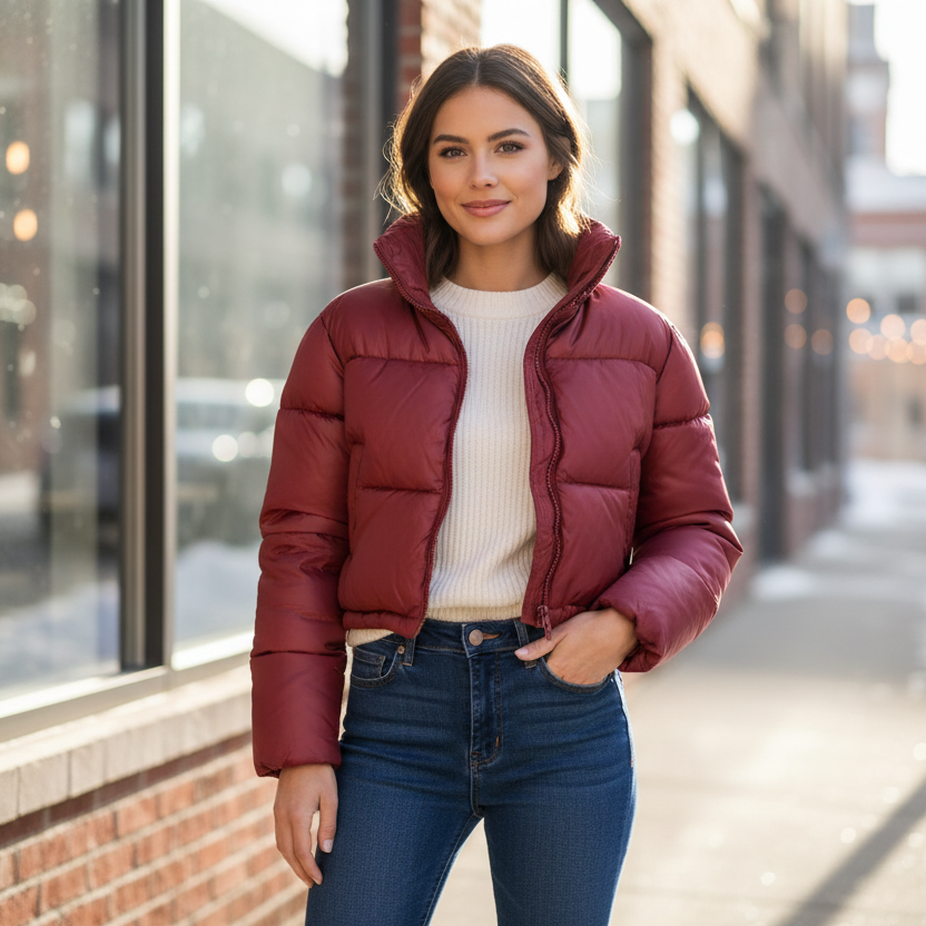 E-Comforts Cozy Crop Bubble Coat