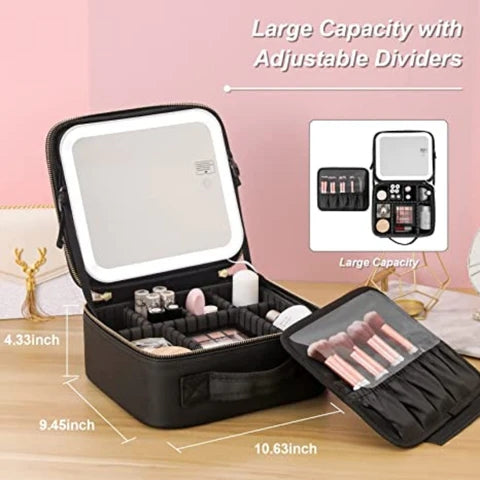 Luxury MakeUp Bag w/ built in LED Mirror