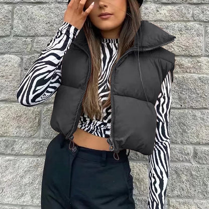 Cropped Puff Vest